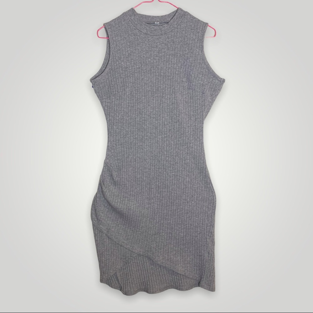 Ribbed High neck halter dress